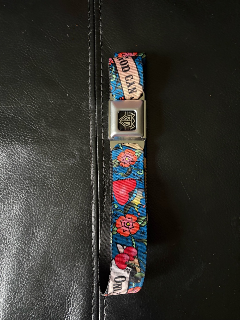 Never Worn Buckle Down Blue Floral 'Only God Can Judge Me' Women’s with skulls
